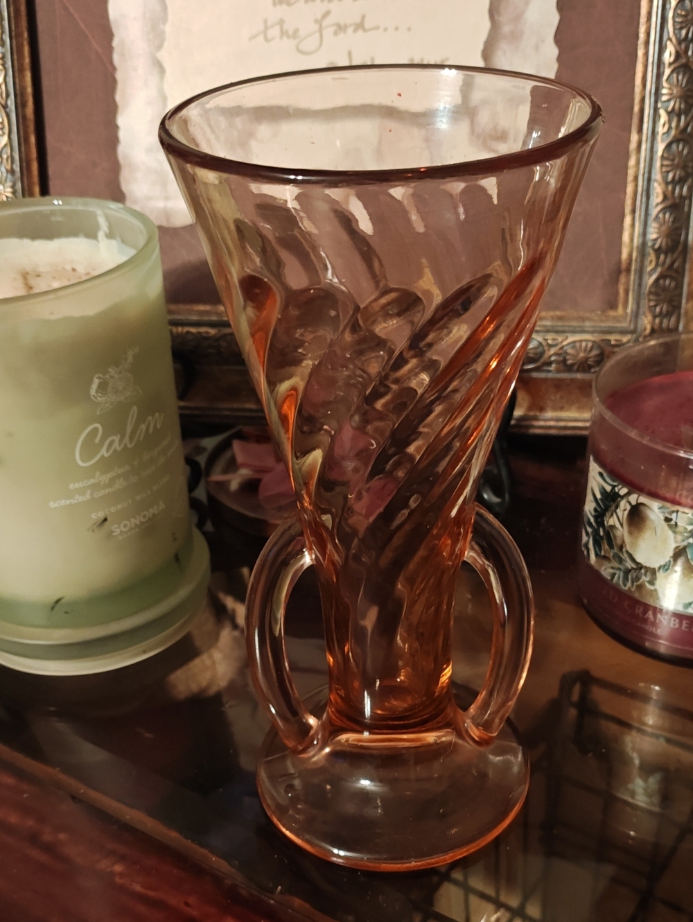 Amber Swirled Glass Vase - Elegant Home Accent